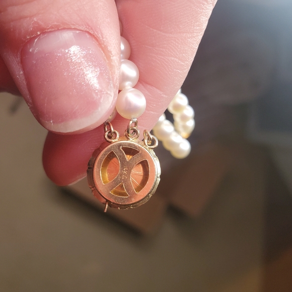 14k Gold Double Strand Vintage Pearl Necklace - Picture 2 of 7